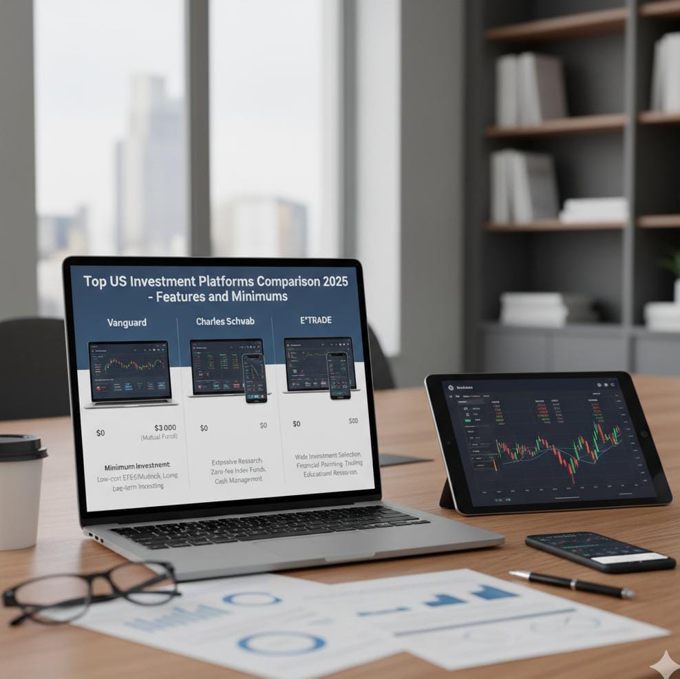 "Comparison of Vanguard, Fidelity, Schwab and E*TRADE investment platforms"