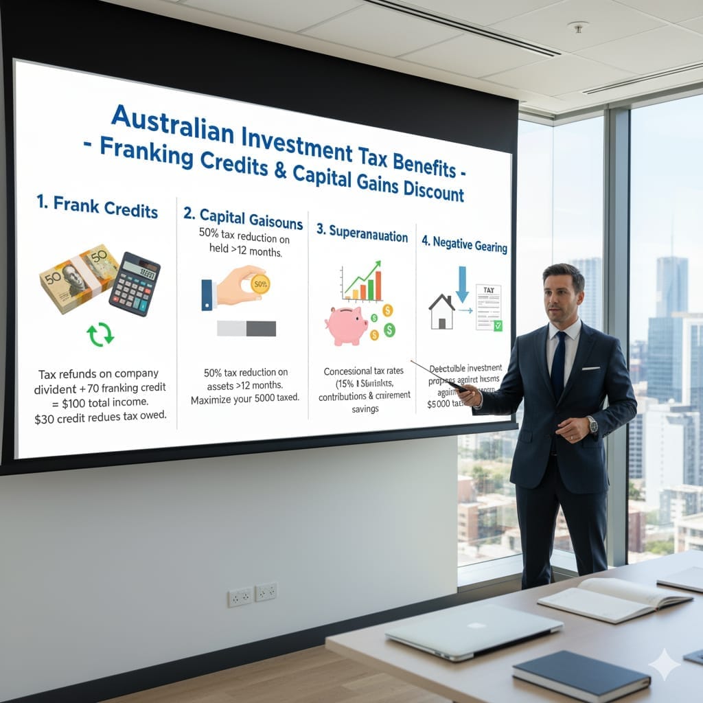 : "Infographic explaining tax advantages for Australian investors"