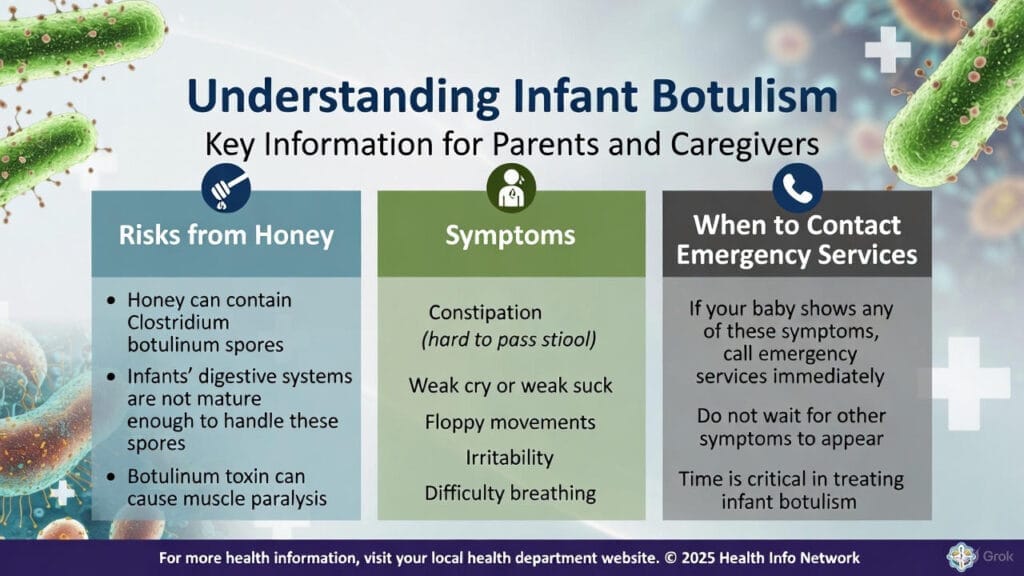 Understanding Infant Botulism: Risks from Honey, Symptoms, and When to Contact Emergency Services|2025|