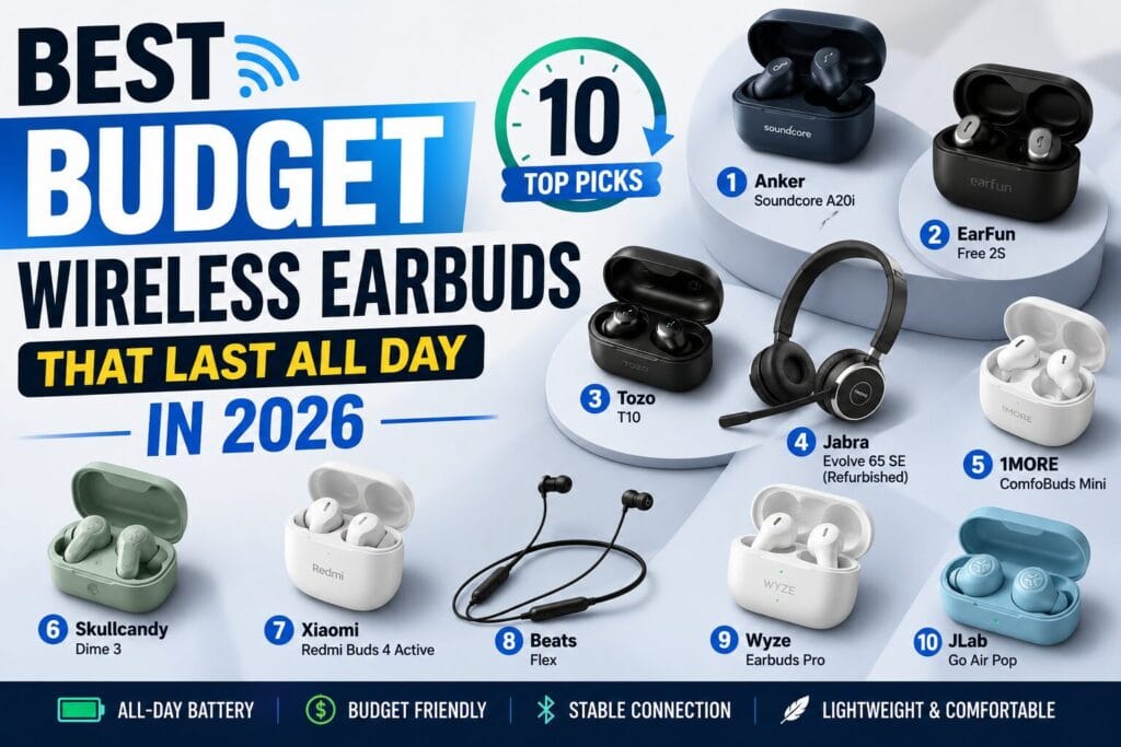 10 Best Budget Wireless Earbuds That Last All Day in 2026